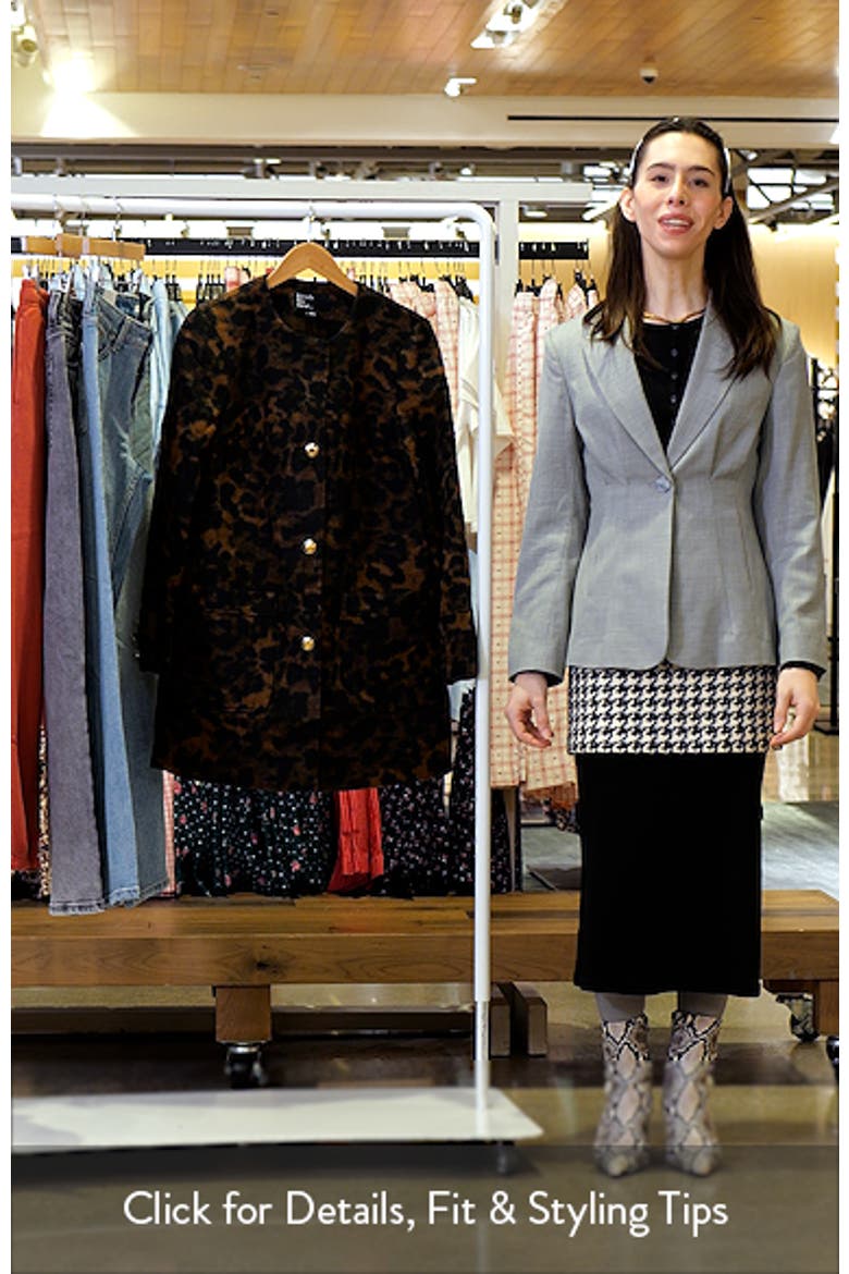 Collarless Leopard Swing Coat video