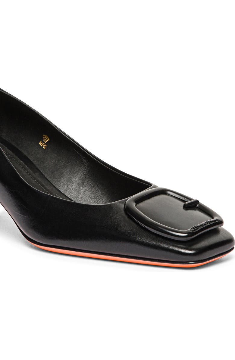 Santoni Women's leather mid-heel pump, Alternate, color, Black