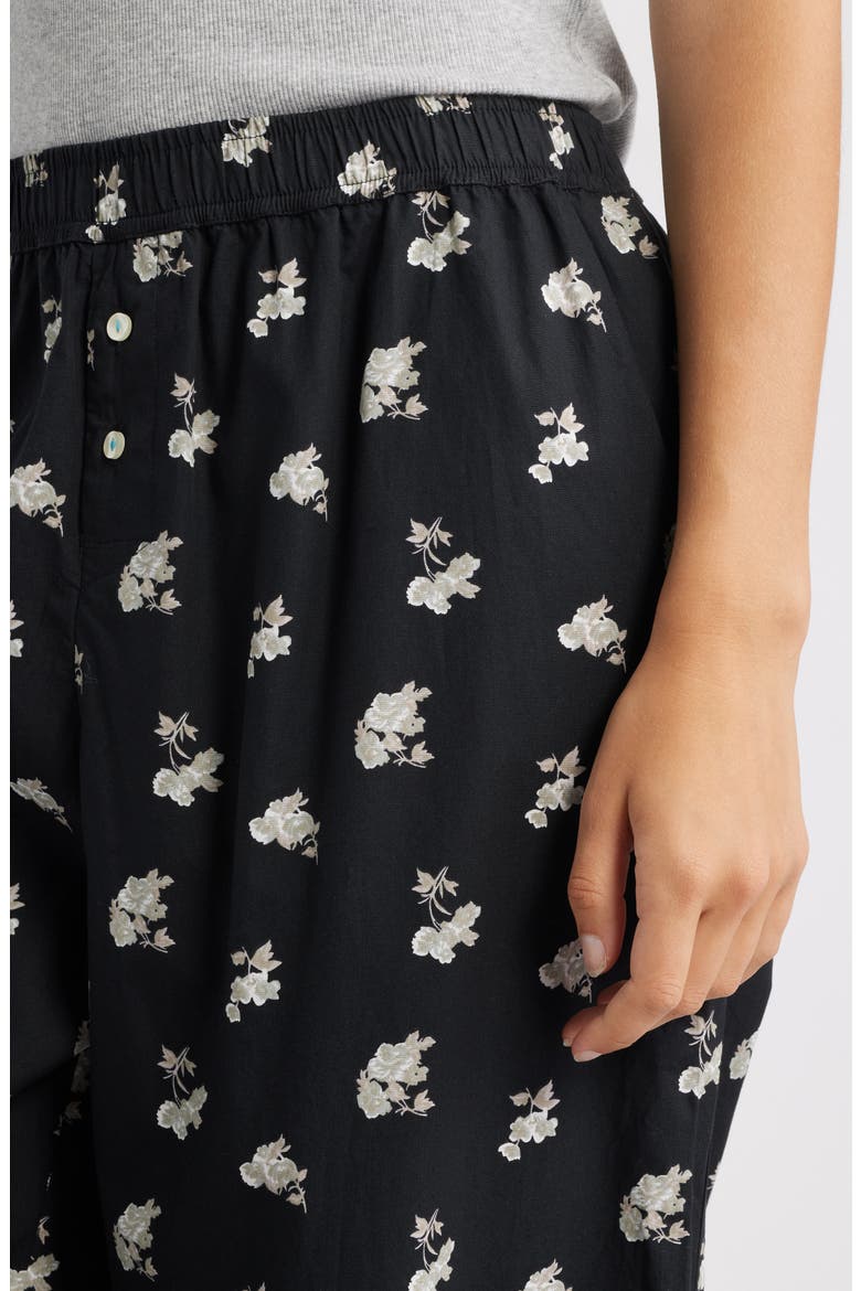 Cotton Boxer Sleepwear Pants, Alternate, color, BLACK- GREY DANNI FLORAL