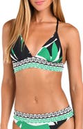 Sunshine 79 Monstera Banded Triangle Bikini Top