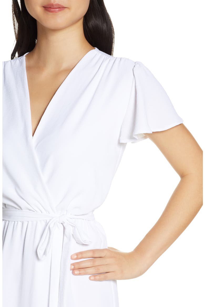 High/Low Faux Wrap Dress, Alternate, color, WHITE