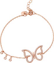 SAVVY CIE JEWELS Cubic Zirconia Butterfly Charm Bracelet