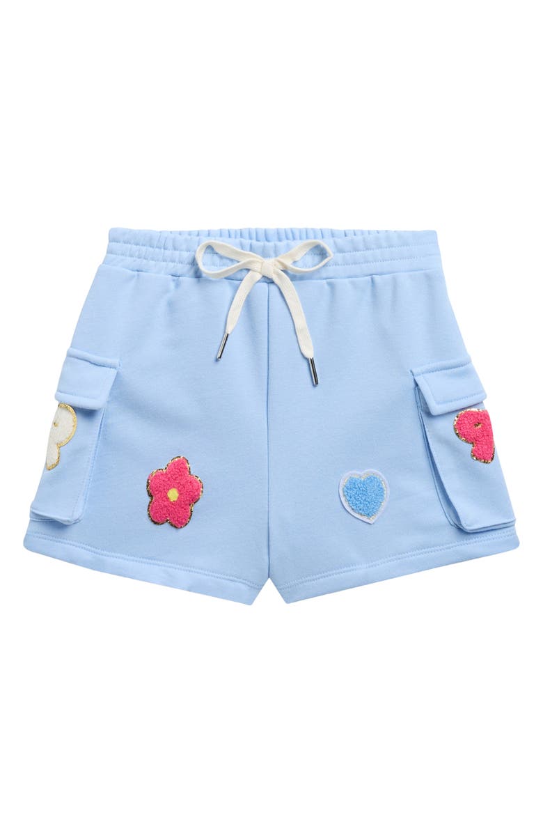 Truly Me Kids' Americana French Terry Shorts, Main, color, Blue