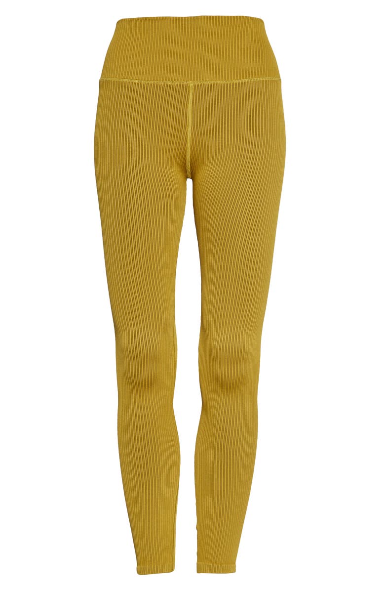 Good American Seamless Chunky Rib Leggings, Alternate, color, Golden Olive001