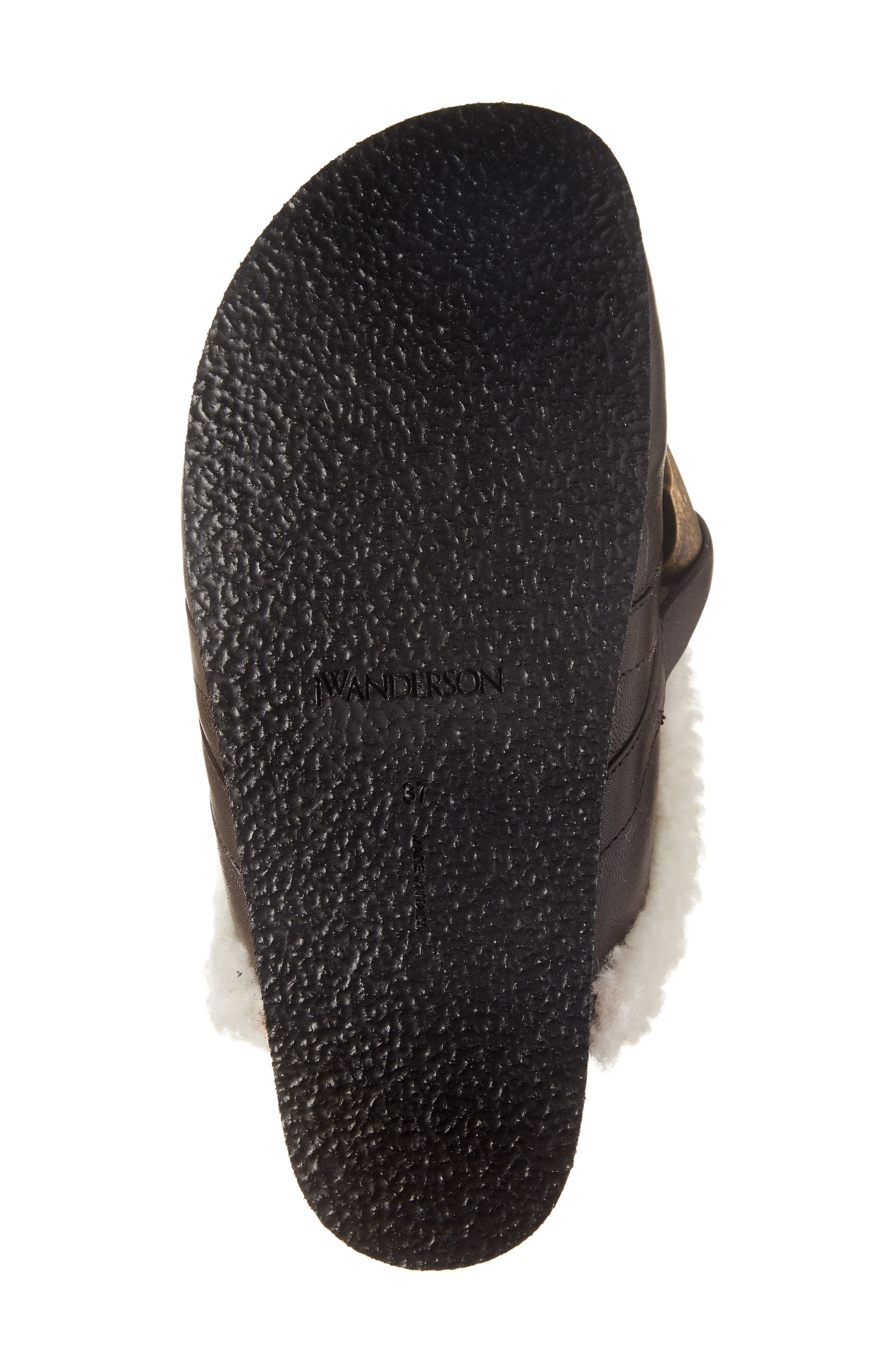 JW Anderson Chain Link Genuine Shearling Lined Loafer Mule, Alternate, color, 