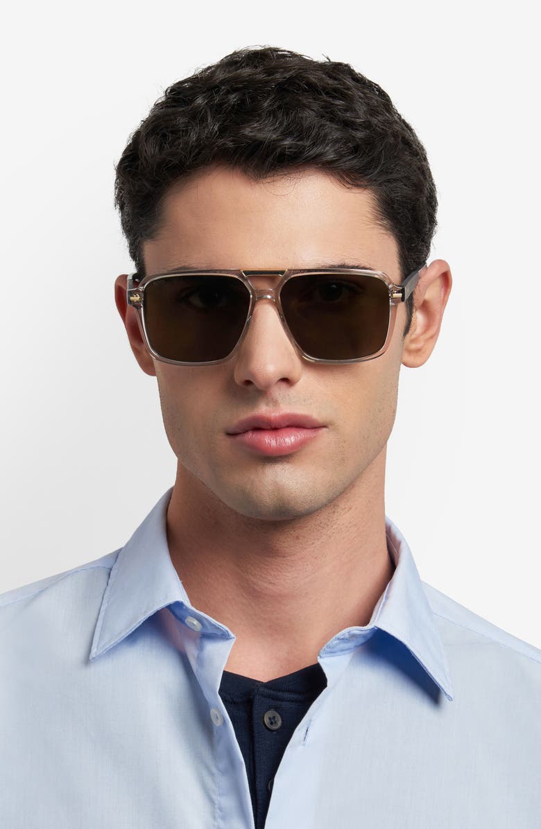 BOSS 59mm Square Sunglasses, Alternate, color, Grey/ Grey