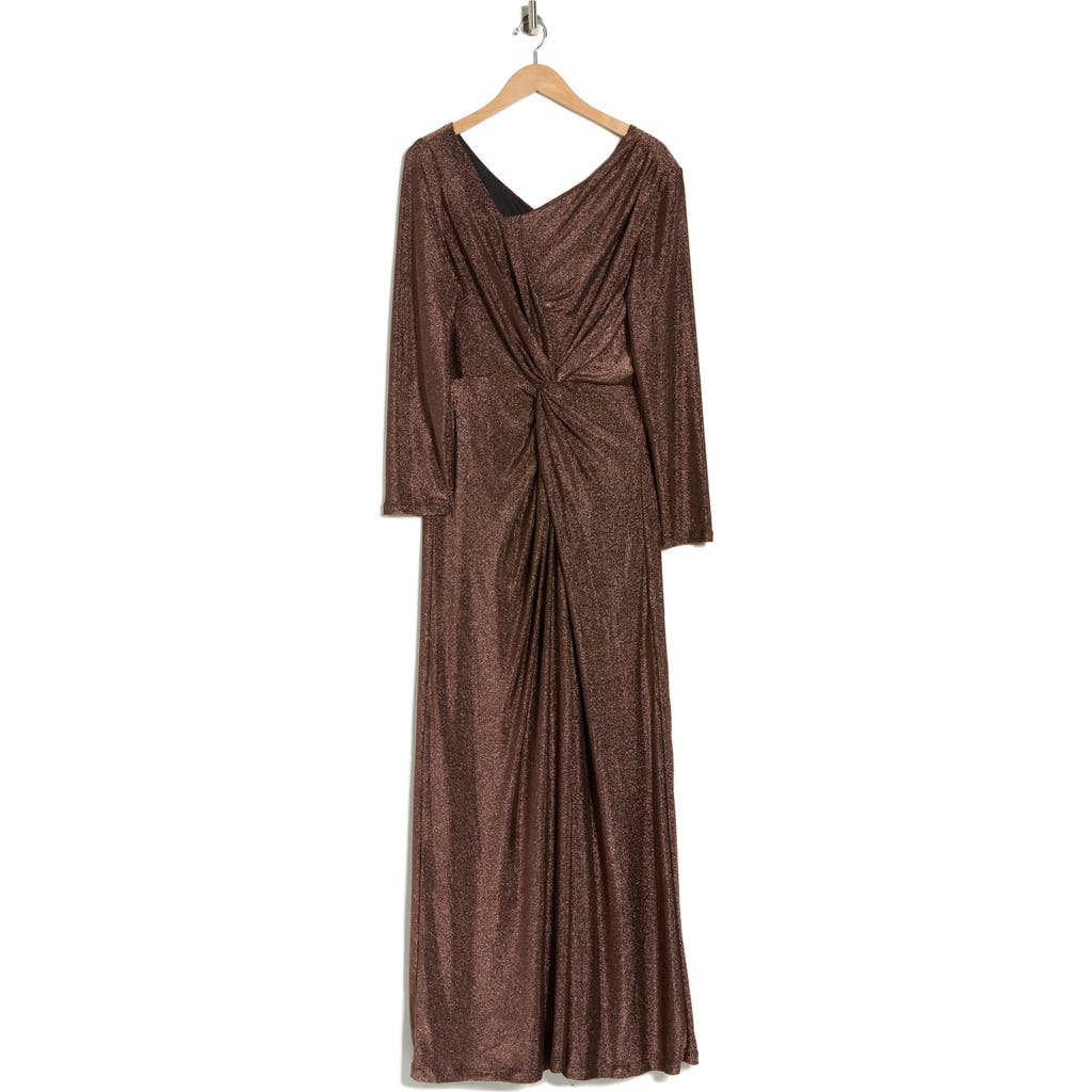 Dkny Knotted Front Long Sleeve Gown