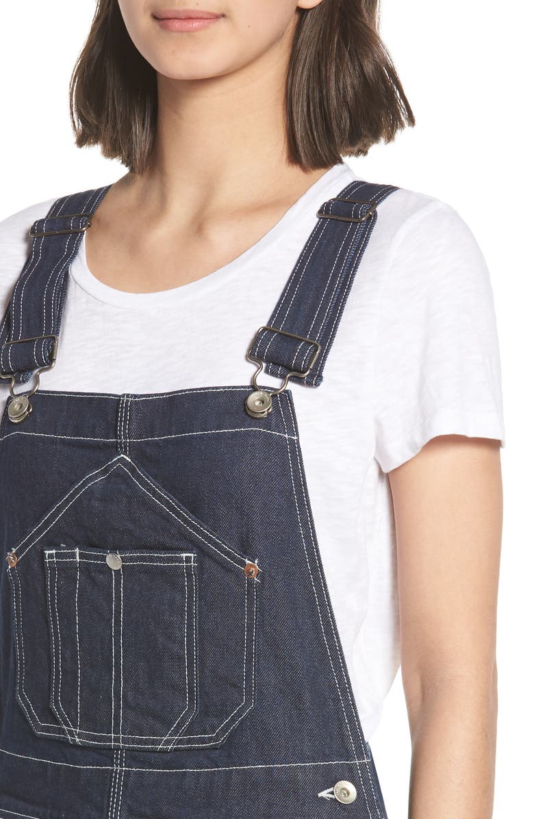 rag & bone/JEAN Patched Dungaree Overalls, Alternate, color, 