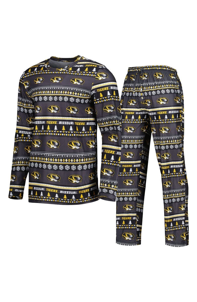 CONCEPTS SPORT Men's Concepts Sport Black Missouri Tigers Swivel Long Sleeve T-Shirt & Pants Sleep Set, Alternate, color, Black