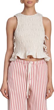 Avec Les Filles Smock Linen Blend Top