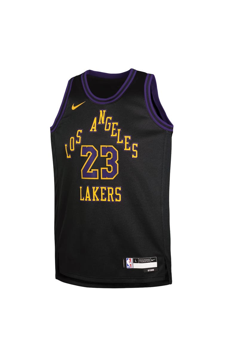Nike Youth Nike LeBron James Black Los Angeles Lakers 2025/26 City Edition Swingman Jersey, Alternate, color, Black
