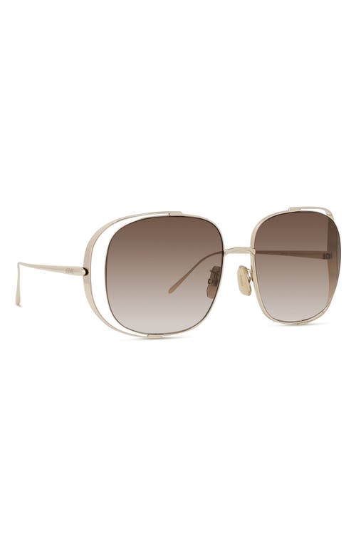 Loewe Signature 57mm Gradient Rectangular Sunglasses In Neutral