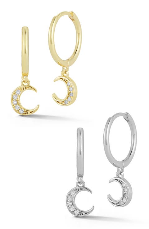 Cubic Zirconia Set of 2 Drop Earrings