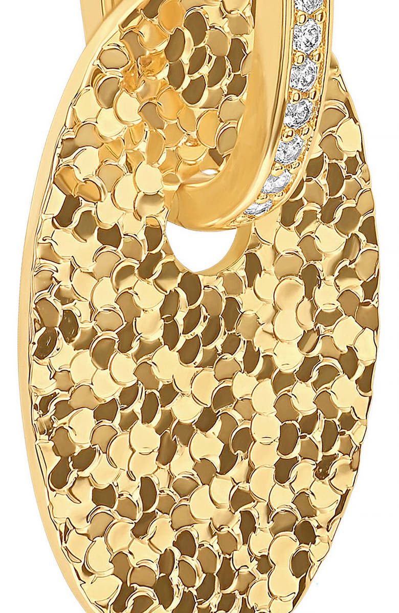ATHRA LUXE Dolce Sole Textured Oval Drop Huggie Hoop Earrings, Alternate, color, Gold