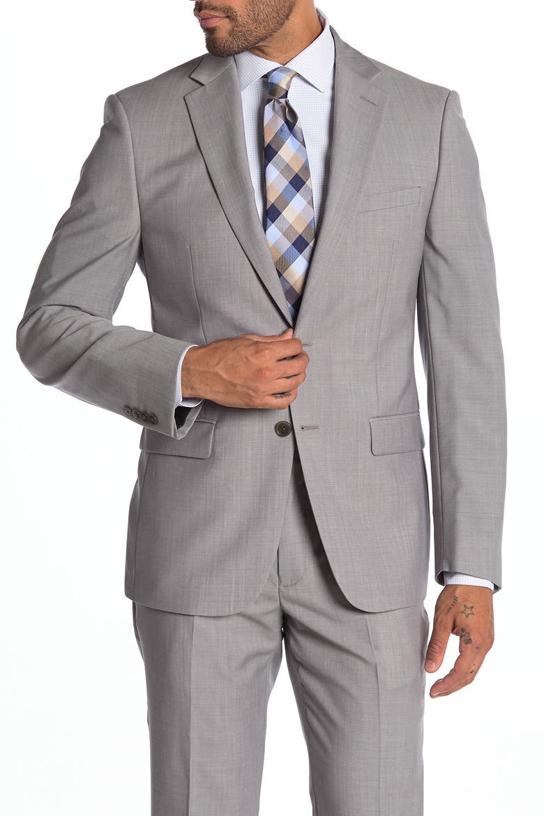 Malbin Slim Fit Notch Lapel Wool Sport Coat, Main, color, LIGHT GREY