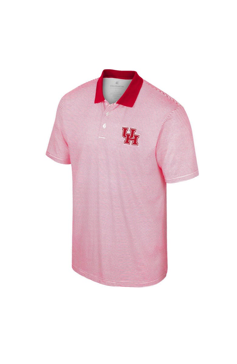 COLOSSEUM Men's Colosseum White Houston Cougars Print Stripe Polo, Alternate, color, 