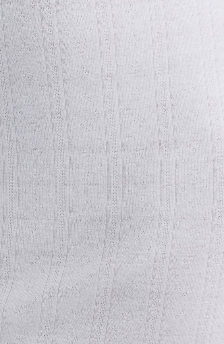 Open Edit Pointelle Knit Chemise, Alternate, color, White