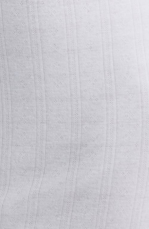 Open Edit Pointelle Knit Chemise In White