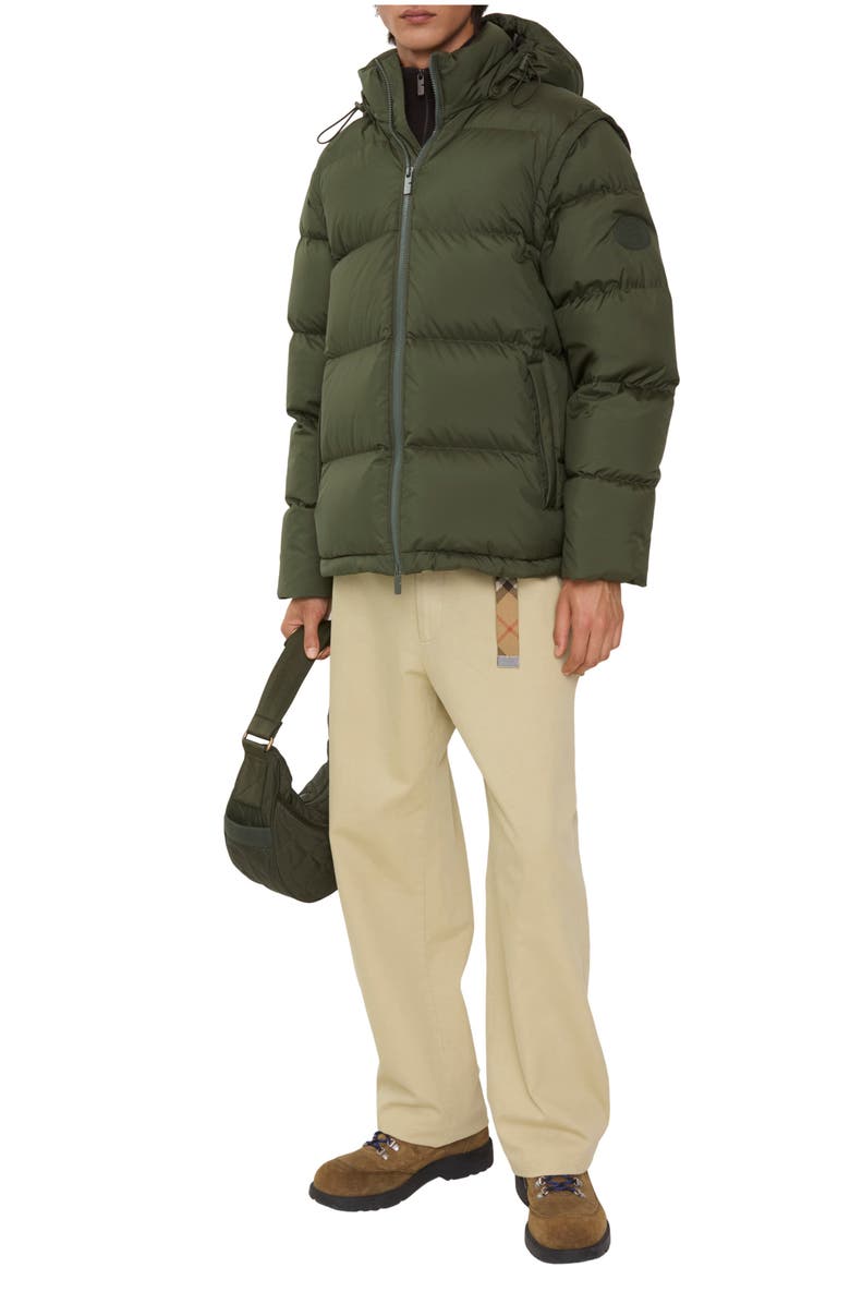 Burberry Detachable Sleeve Puffer Jacket, Main, color, Shale Green