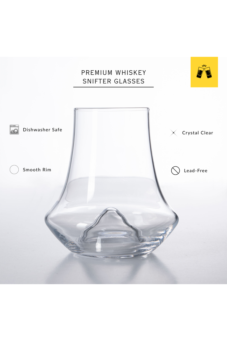 Whiskey Snifter Glasses - (250 ml/ 8.5 fl. oz) - Set of 4, Alternate, color, Clear