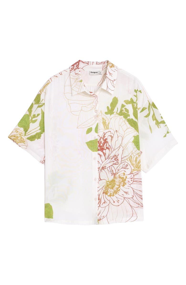 Desigual Floral Print Button-Up Shirt, Alternate, color,
