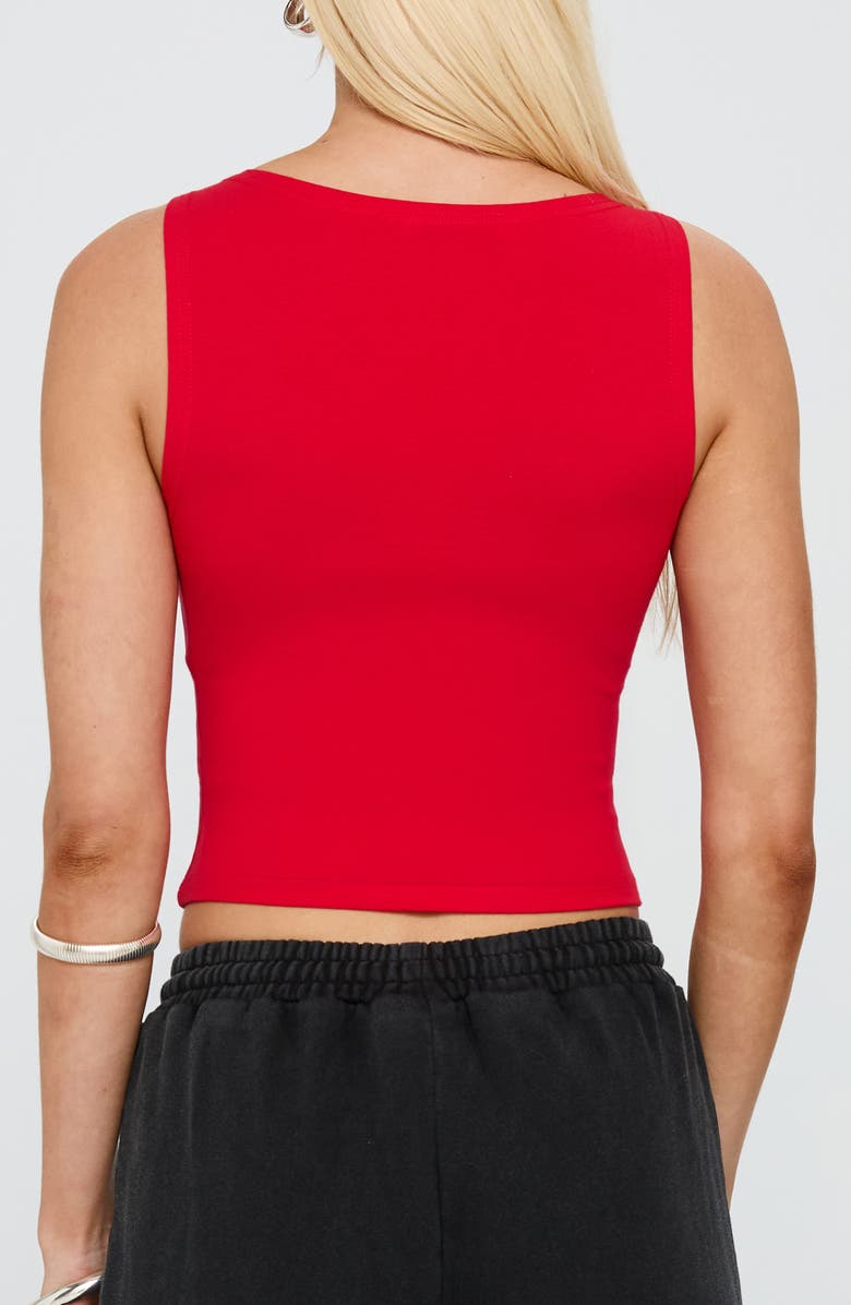 Princess Polly Bleeker Boat Neck Stretch Cotton Crop Tank, Alternate, color, Red