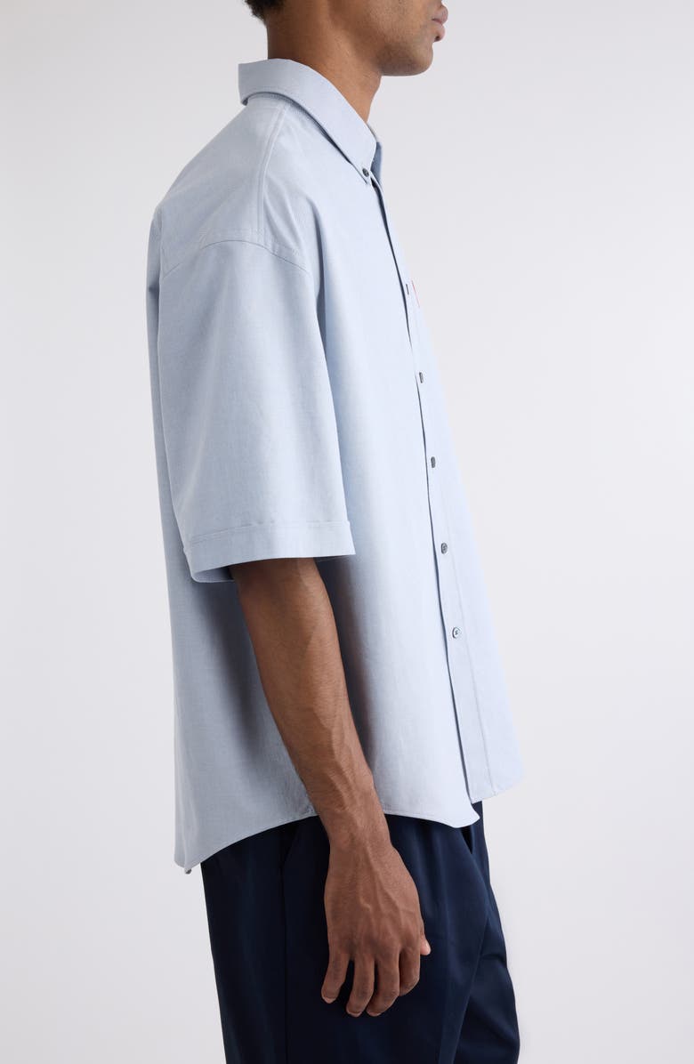 AMI PARIS Ami de Coeur Monogram Boxy Button-Down Shirt, Alternate, color, 