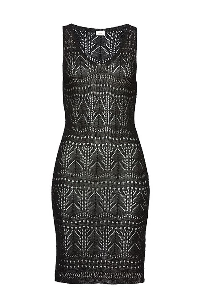 LASCANA Women's Crochet Short Dress Cover Up, Alternate, color, Black