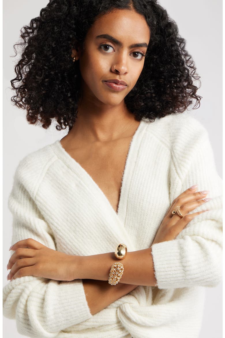 Hinge Stone Cage Bracelet, Alternate, color, CLEAR- GOLD