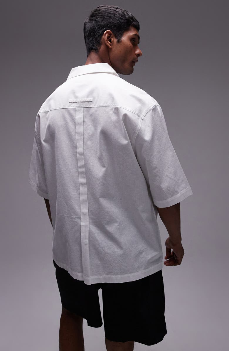 Topman Floral Print Placement Camp Shirt, Alternate, color, White