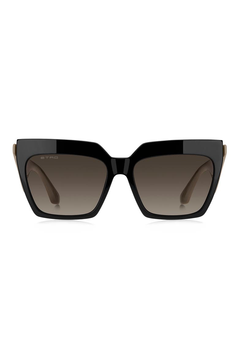 58mm Rectangular Sunglasses, Main, color, BLACK BEIGE/ BROWN SF