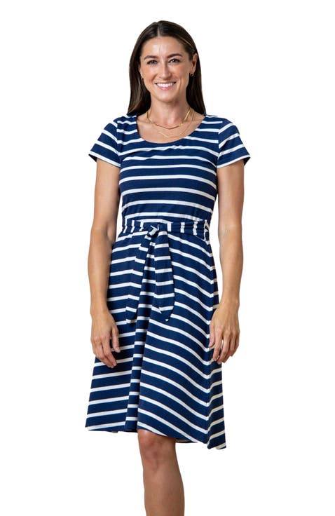 Women's Organic Cotton Tie-Waist Knit Dress