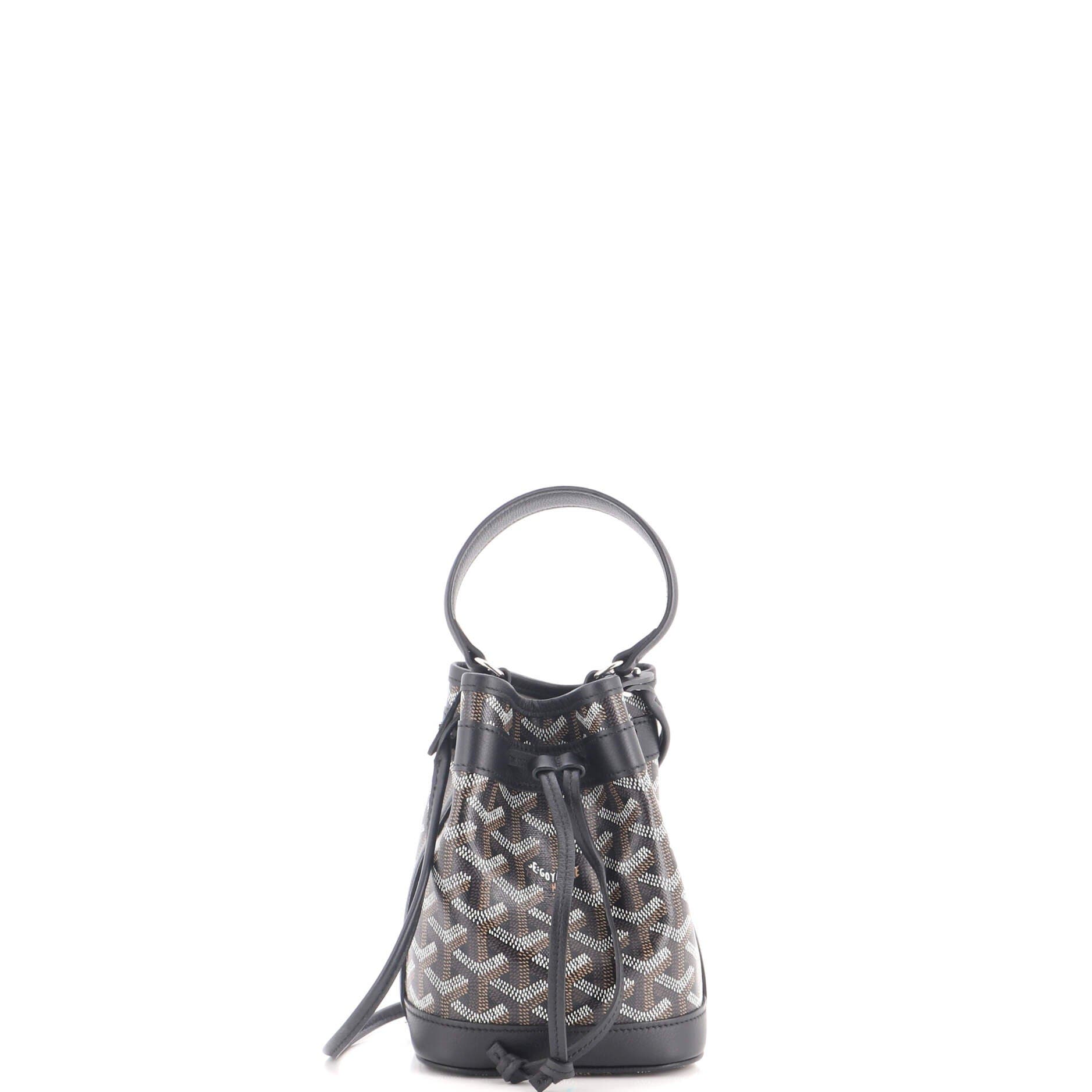 Petit Flot Bucket Bag Coated Canvas Mini, Main, color, Black