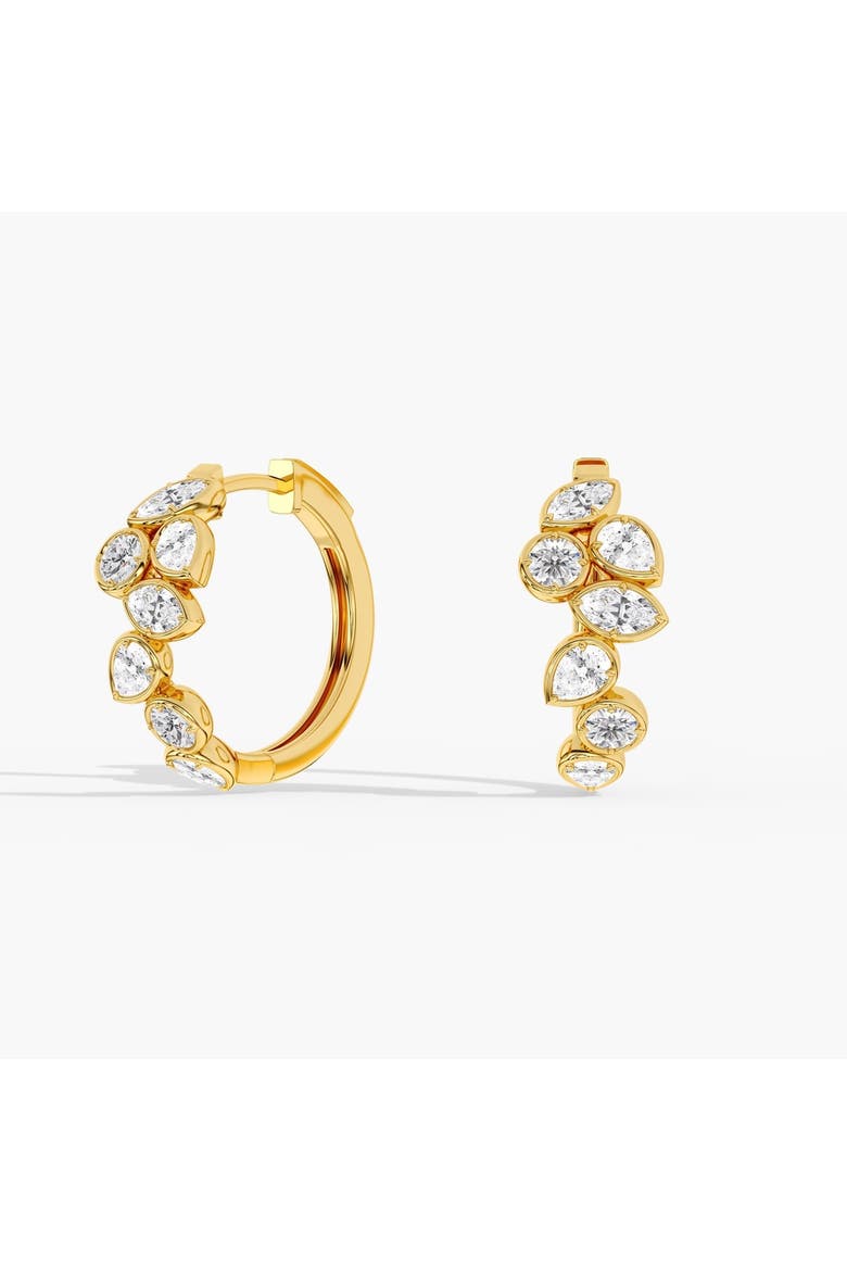 Gold Frame Multi-Shape Lab Diamond Hoop in 14K Gold, Main, color, Yellow Gold