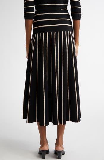 Zimmermann CRUSH STRIPE MIDI SKIRT | Nordstrom