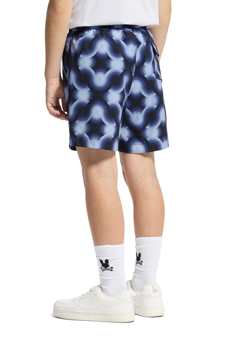 Psycho Bunny Kids' Paros Swim Trunks, Alternate, color, Evening Blue