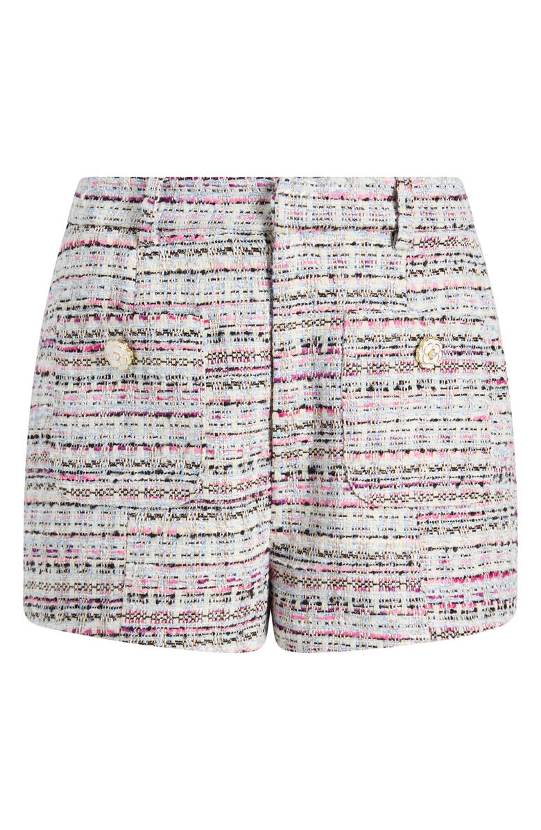 Cinq à Sept Auden High Waist Twill Shorts, Alternate, color, Vibrant Plum Multi