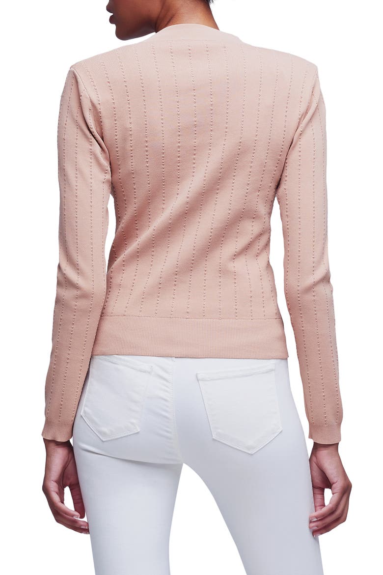 Calypso Pointelle Cardigan, Alternate, color, DUSTY PINK