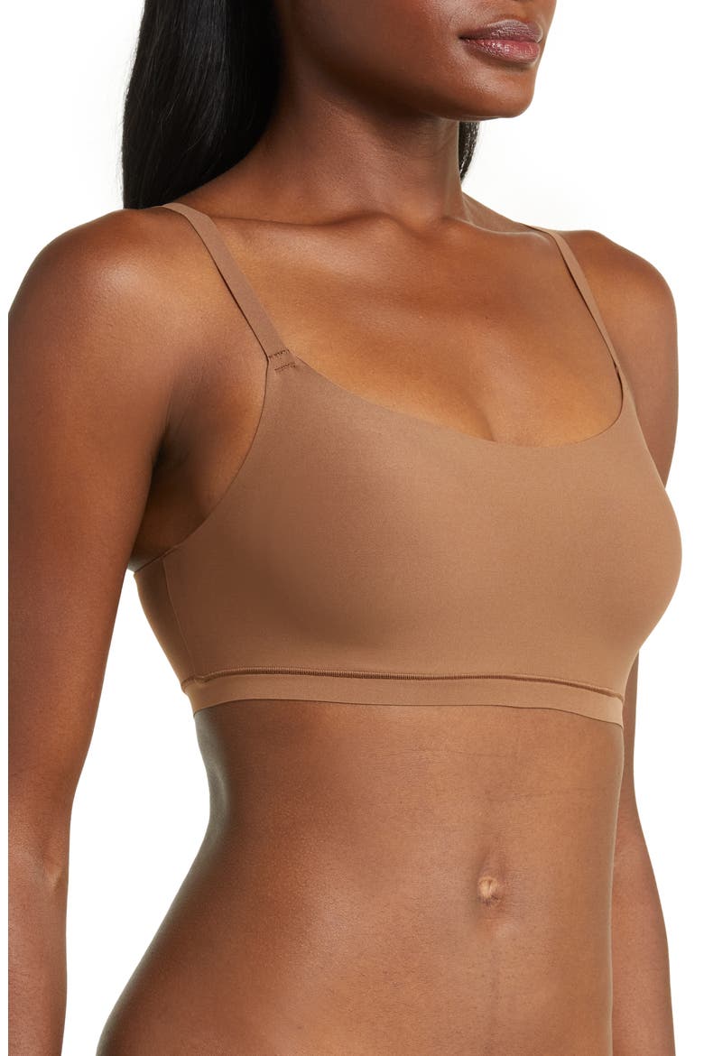 Soft Stretch Scoop Padded Bralette, Alternate, color, COCOA