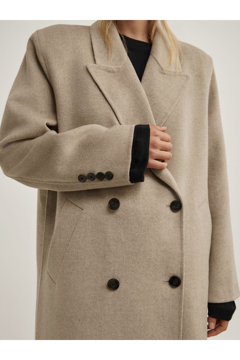 Shoulder Pad Longline Coat, Alternate, color, Oat Marle