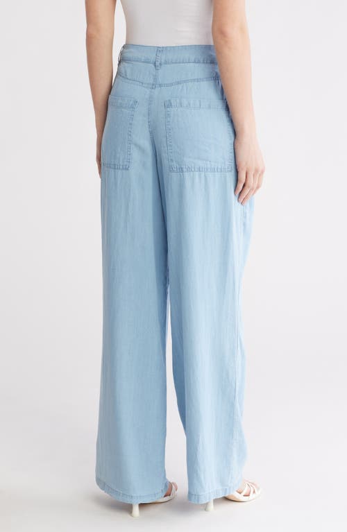 Love By Design April High Waist Wide Leg Pants In Light Chambray