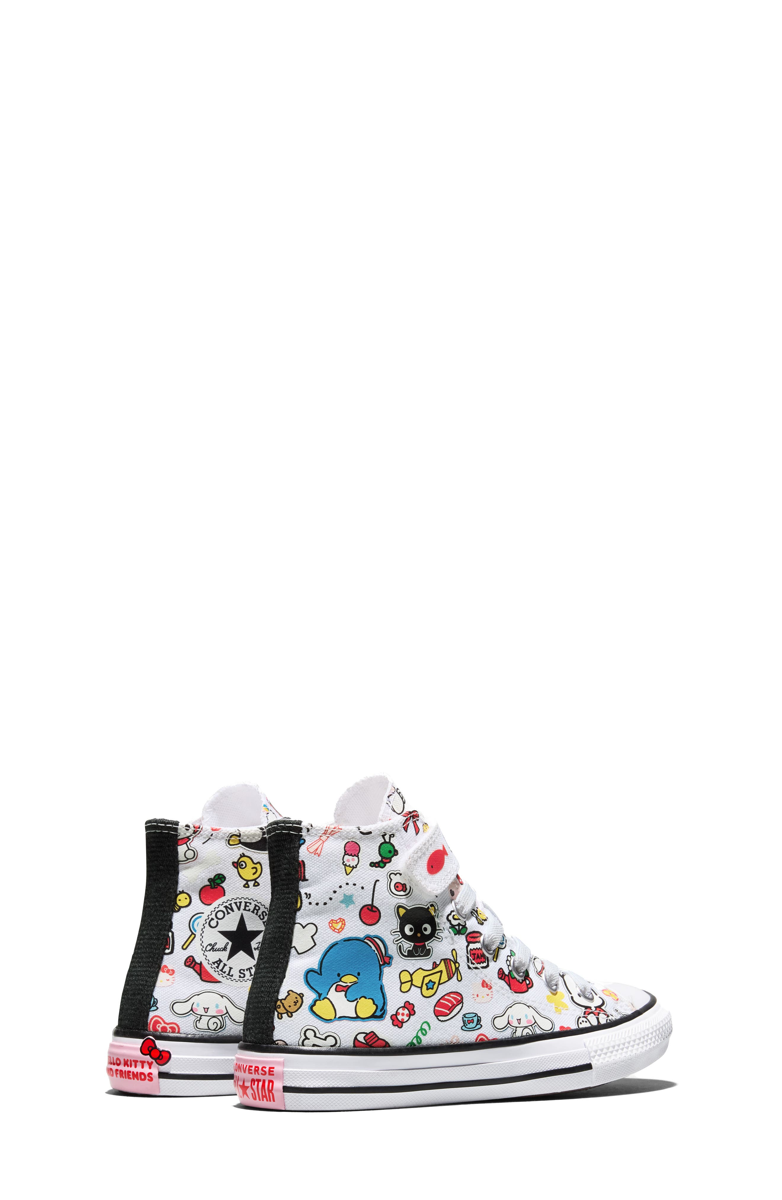 Converse Kids' x Hello Kitty<sup>®</sup> and Friends Chuck Taylor<sup>®</sup> All Star<sup>®</sup> 1V High Top Sneaker, Alternate, color, White/ White/ Black