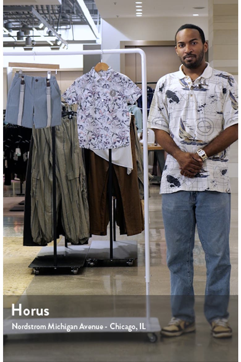 Kids' Floral Button-Up Shirt, Shorts & Suspenders Set video