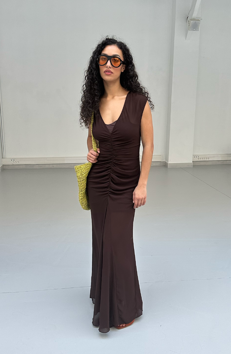 SAEMDI Frankie Dress, Alternate, color, Dark Brown