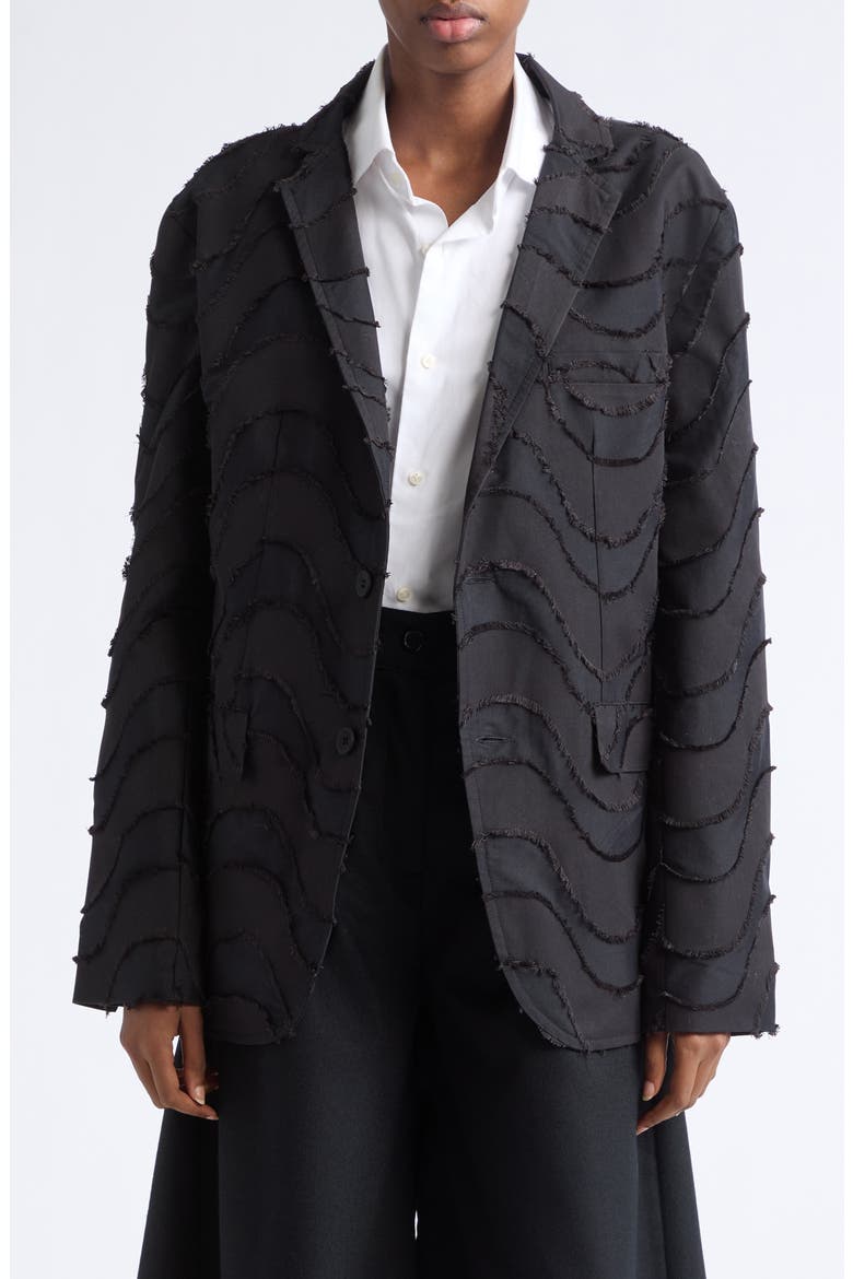 Single Breasted Jacquard Tailcoat Jacket, Main, color, BLACK
