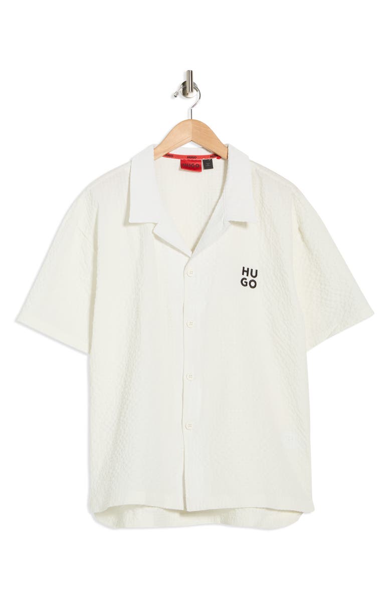 BOSS Chaffle Camp Shirt, Main, color, White