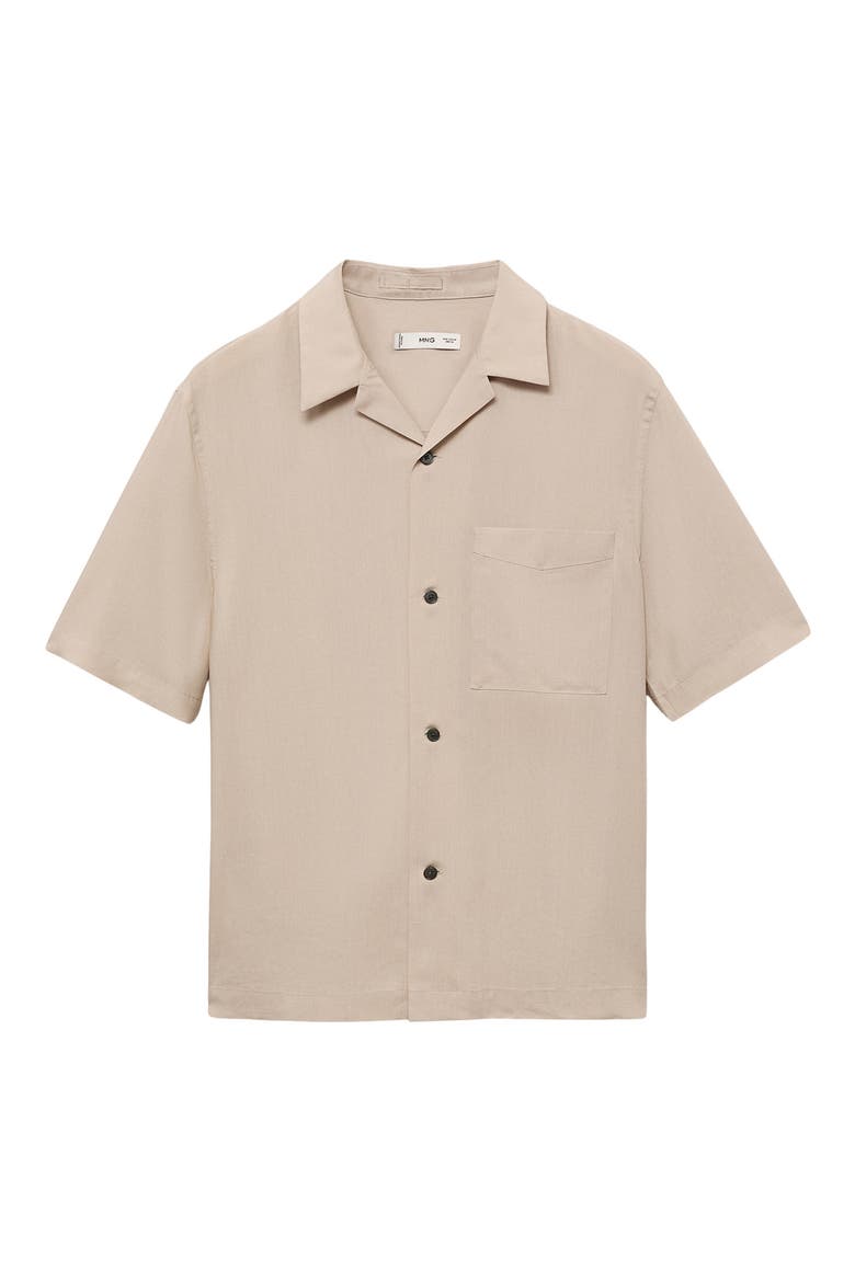 Regular Fit Lyocell Camp Shirt, Alternate, color, SAND