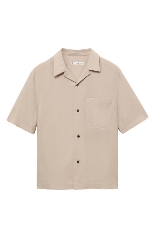 Mango Regular Fit Lyocell Camp Shirt In Neutral