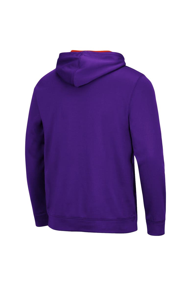 Men's Colosseum Purple Clemson Tigers Slash Stack 2.0 Pullover Hoodie, Alternate, color, Purple