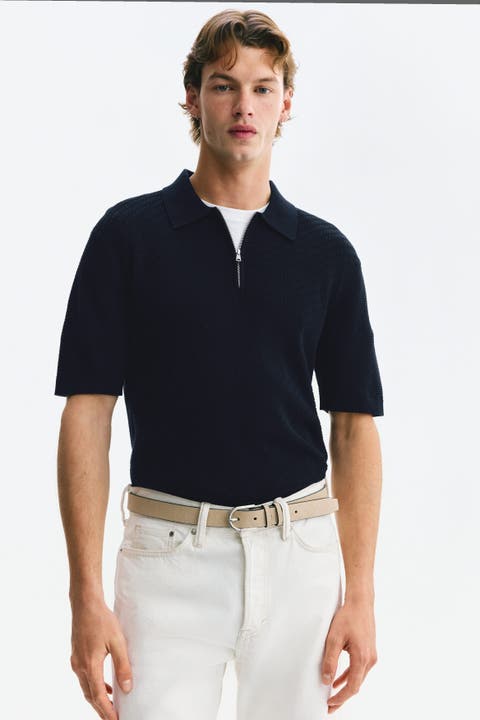 Slim Fit Textured Polo Shirt